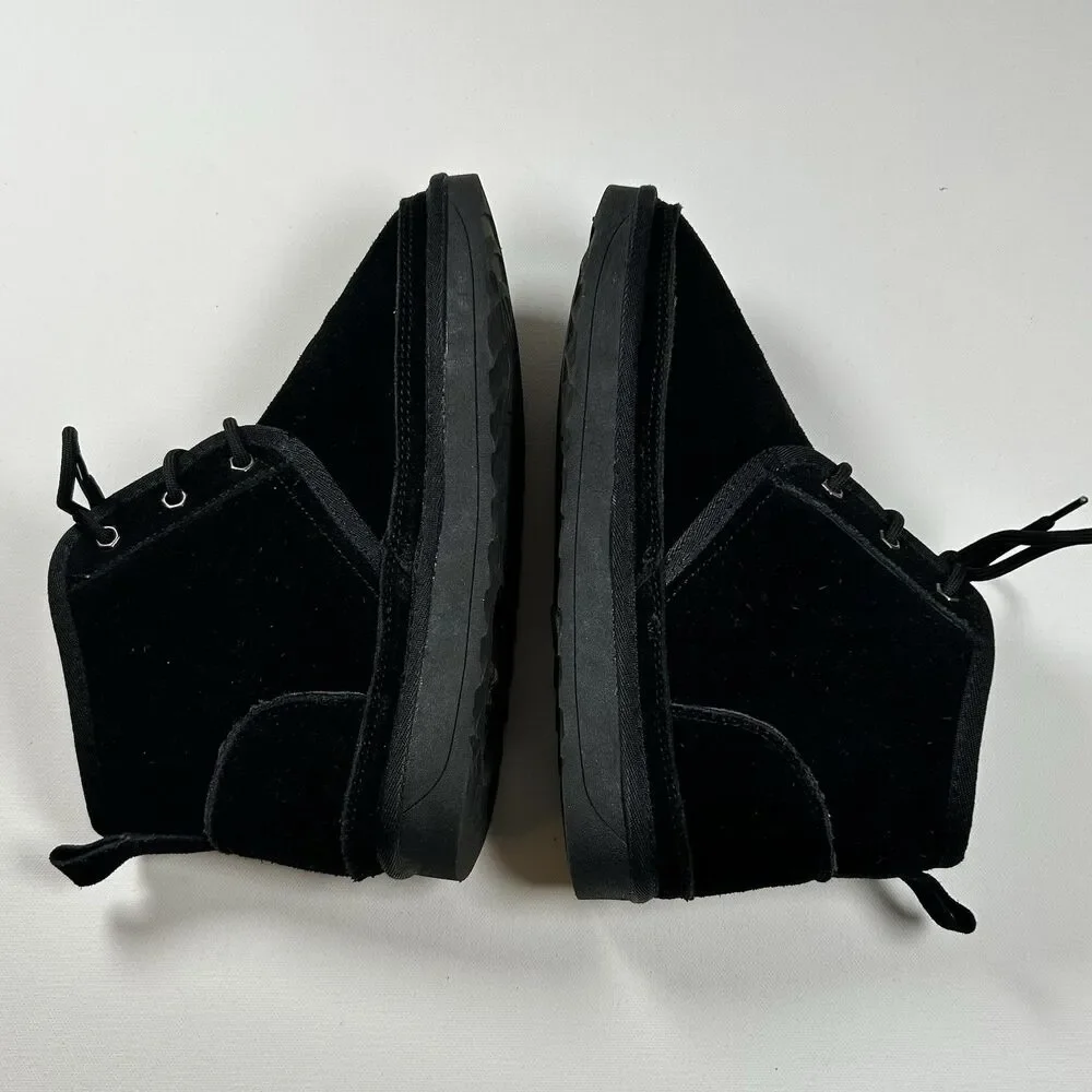 Vepose Black Suede & Faux Fur Snow Winter Boots w/ Ice Cleats Warm Womens Size 8